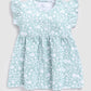 Printed Baby Girl Frock/Dress with Pant set-Green