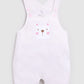 Cute Bear Dungaree For Baby Girl-Beige