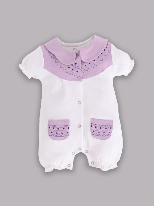 Half Sleeves Romper/Sleepsuit for Baby Girls 100% Pure Cotton-PURPLE