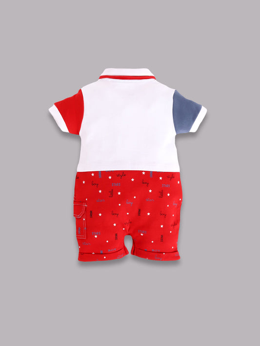 Half Sleeves Round neck Romper/Summer clothes/Creeper/new born/infent wear/ for Baby Boys 100% Pure Cotton-RED