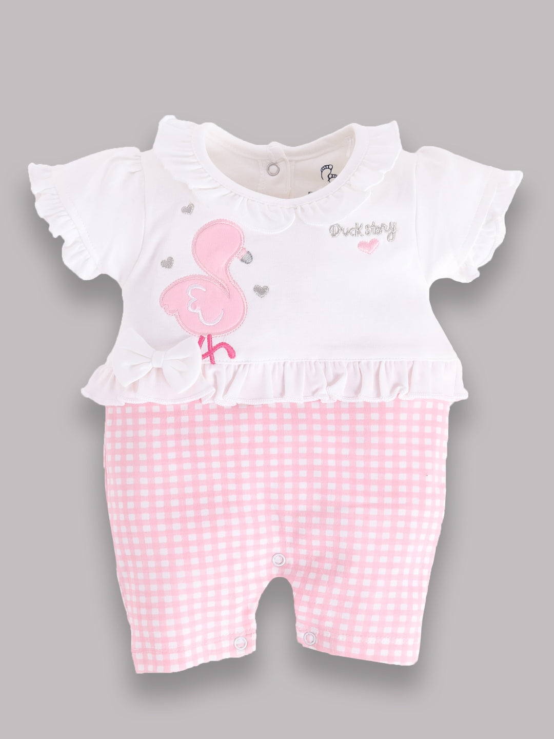 Half Sleeves Romper/Sleepsuit for Baby Girls 100% Pure Cotton-PINK