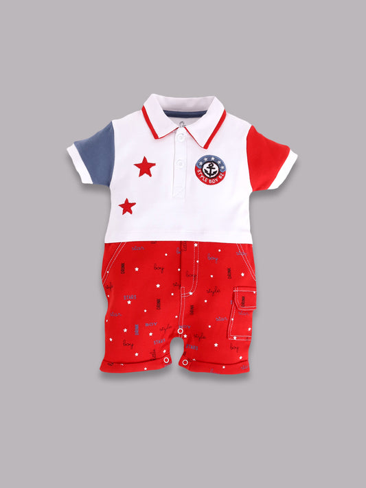 Half Sleeves Round neck Romper/Summer clothes/Creeper/new born/infent wear/ for Baby Boys 100% Pure Cotton-RED