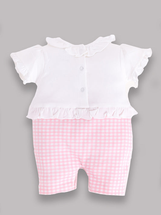 Half Sleeves Romper/Sleepsuit for Baby Girls 100% Pure Cotton-PINK