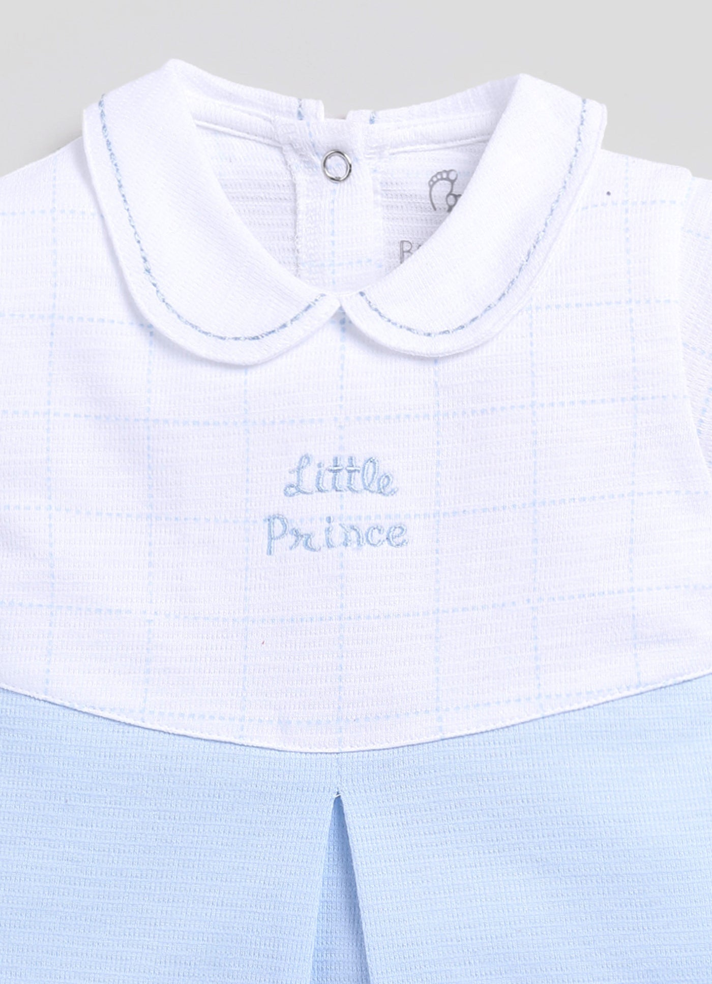 Little Prince Designer Baby Boy Romper- Sky Blue