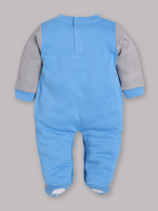 BABY GO 100% Pure Cotton Full Sleeves Rompers/Bodysuit/Sleepsuit for Baby Boys-BLUE