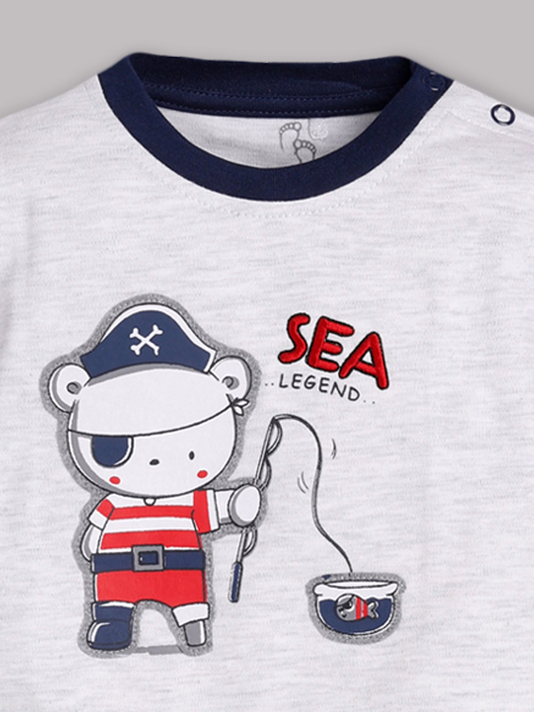 Full Sleeves Pirate Rompers/Bodysuit/Sleepsuit for Baby Boys-NAVY