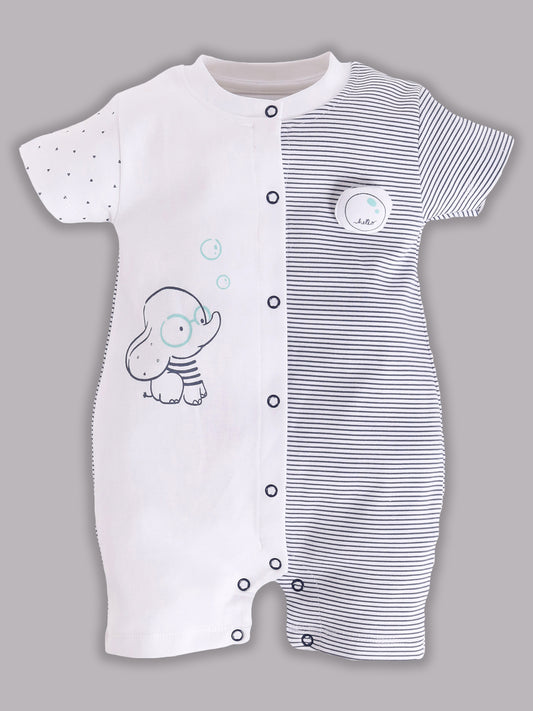 Half Sleeves Round neck Romper for Baby Boys 100% Pure Cotton-GREY