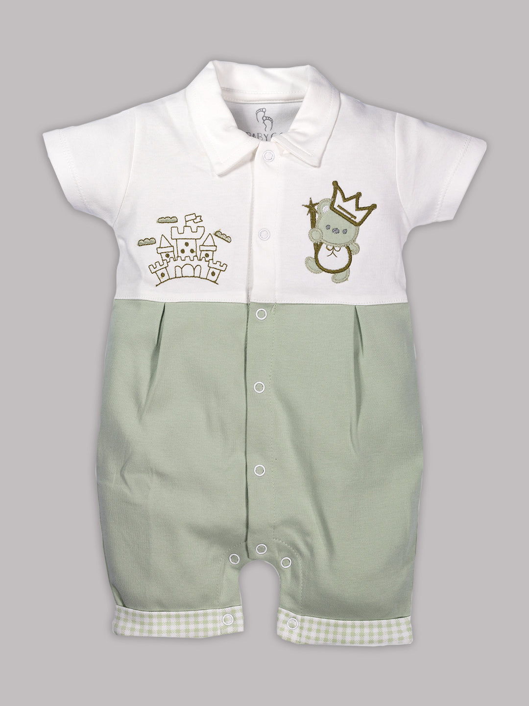 Half Sleeves Round neck Romper/Summer clothes/Creeper/new born/infent wear/ for Baby Boys 100% Pure Cotton-OLIVE