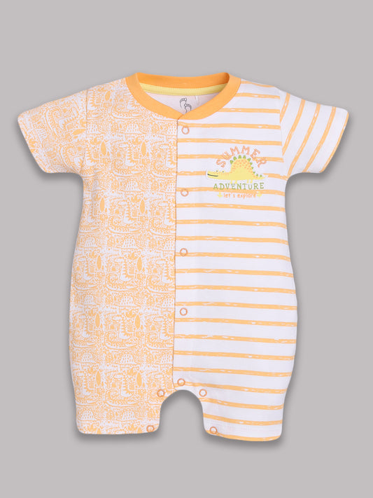 Half Sleeves Round neck Romper/Summer clothes/Creeper/new born/infent wear/ for Baby Boys 100% Pure Cotton-YELLOW