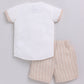 Baby Girl Striped T Shirt & Short-BEIGE