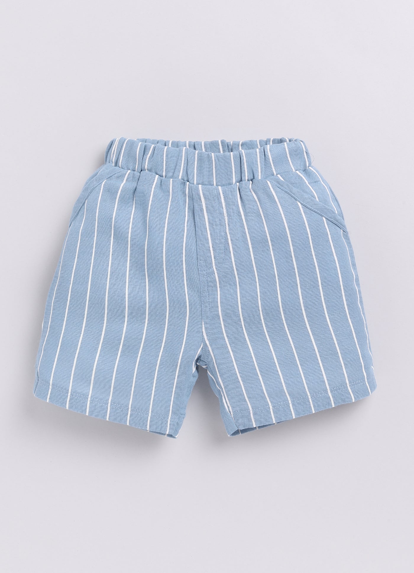 Baby Girl Striped T Shirt & Short-BLUE