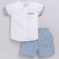 Baby Girl Striped T Shirt & Short-BLUE