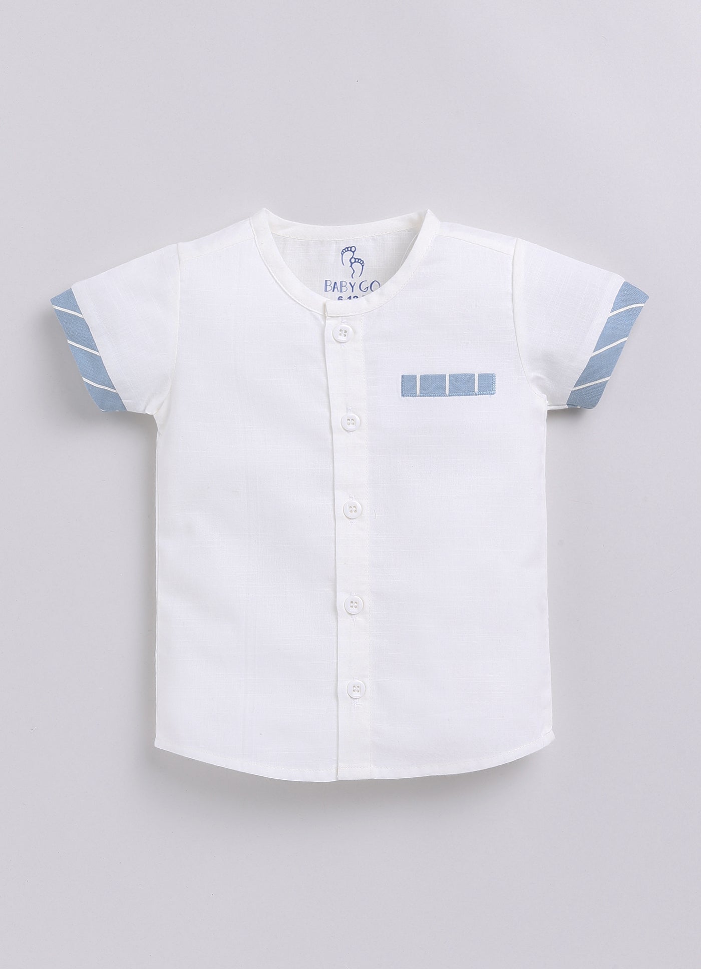 Baby Girl Striped T Shirt & Short-BLUE