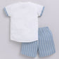 Baby Girl Striped T Shirt & Short-BLUE