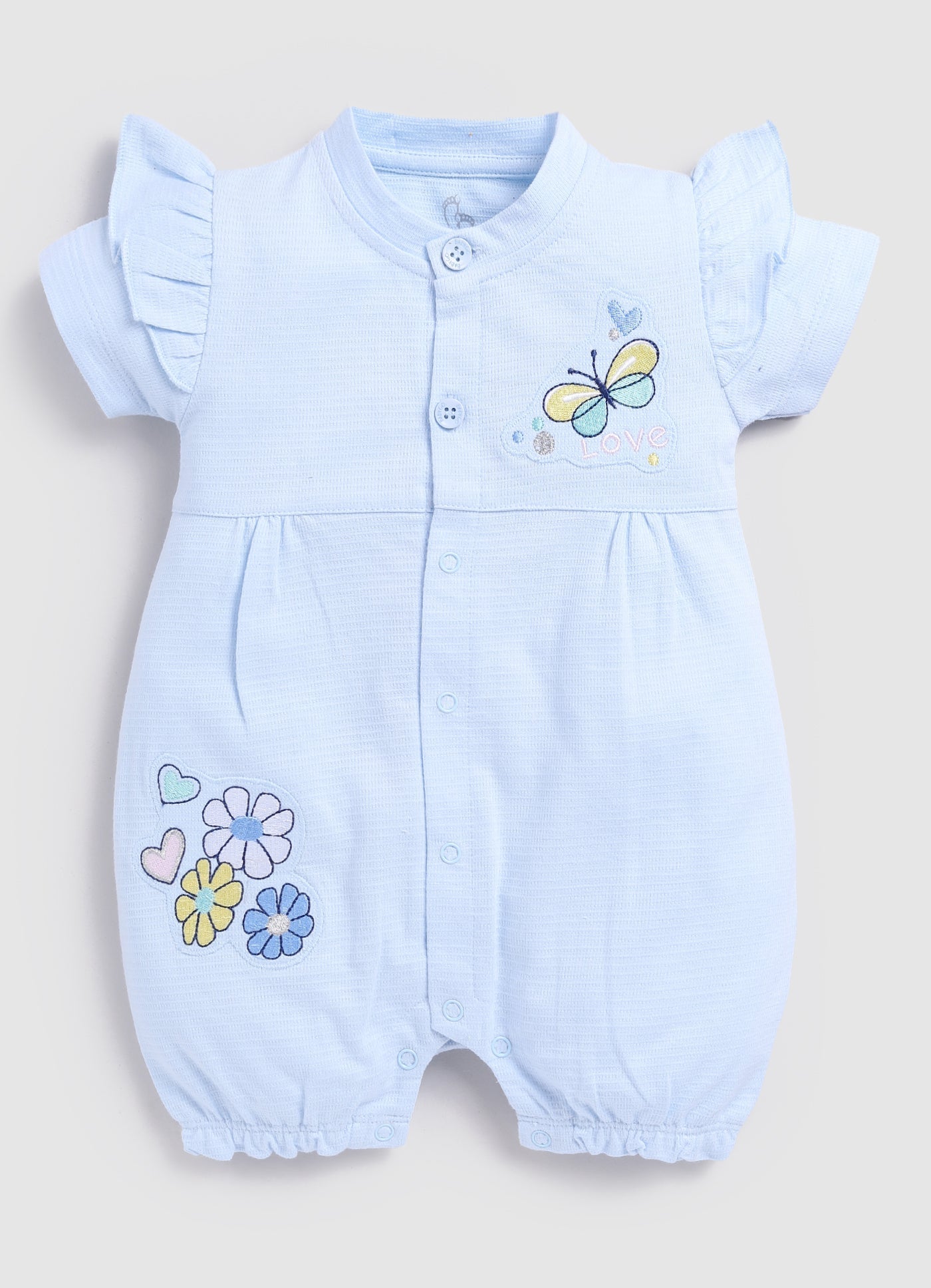 Girl's cute butterfly romper-Sky Blue