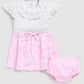 Floral Printed Baby Girl Frock/Dress with pant set-Pink