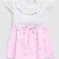 Floral Printed Baby Girl Frock/Dress with pant set-Pink