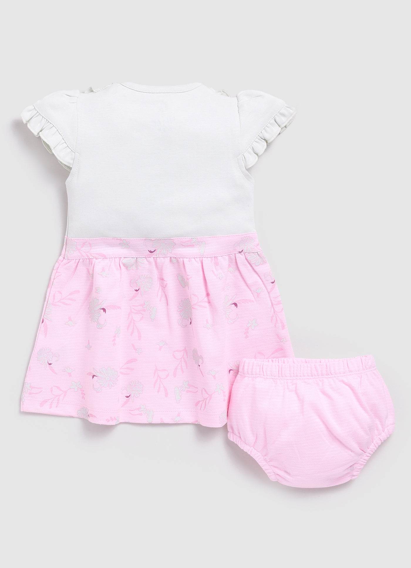 Floral Printed Baby Girl Frock/Dress with pant set-Pink