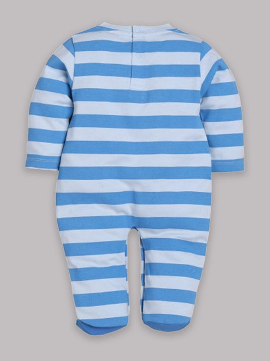 BABY GO 100% Pure Cotton Full Sleeves Rompers/Bodysuit/Sleepsuit for Baby Boys-SKY