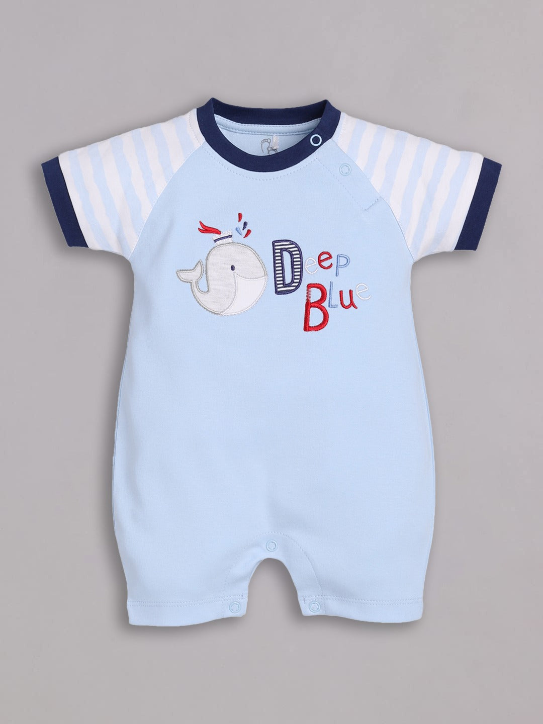 Half Sleeves Romper for Baby Boys 100% Pure Cotton-SKY