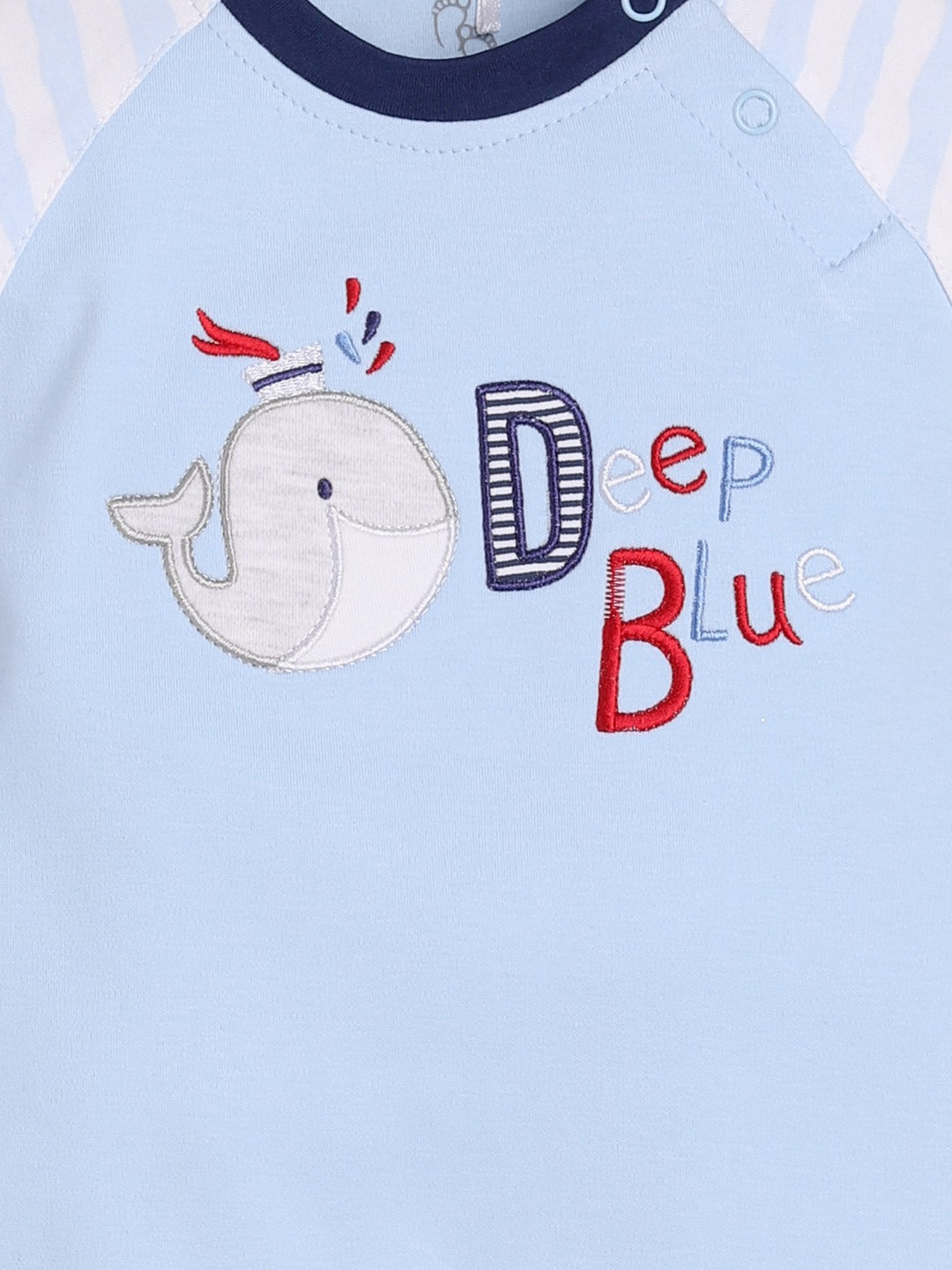 Half Sleeves Romper for Baby Boys 100% Pure Cotton-SKY