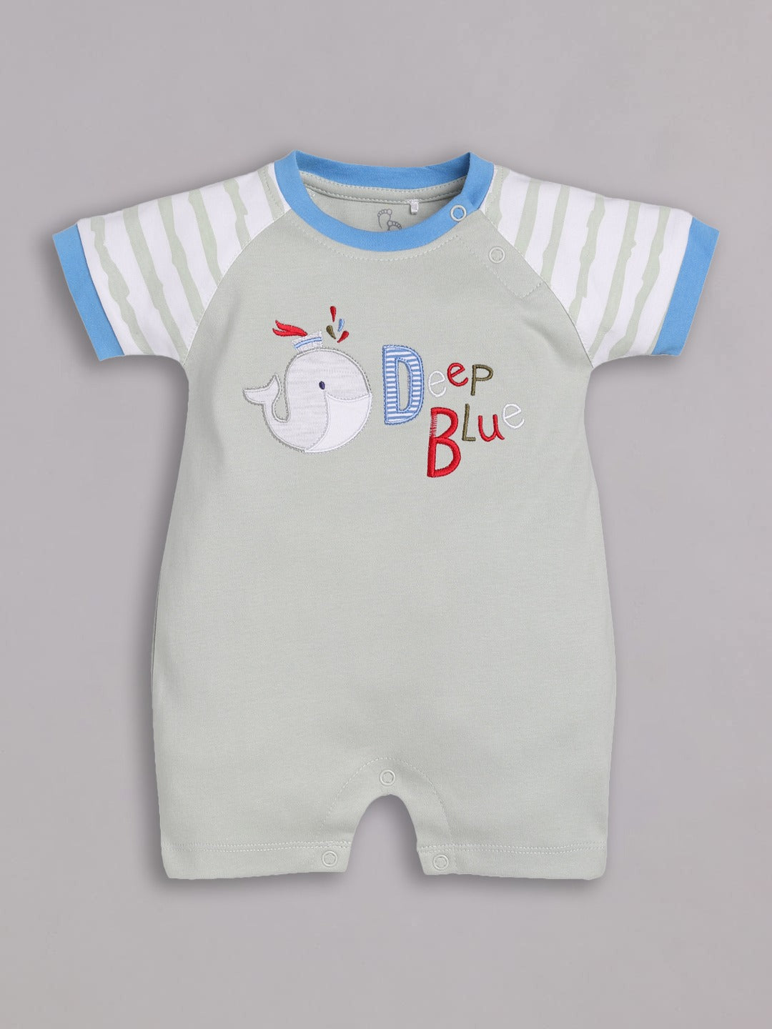 Half Sleeves Romper for Baby Boys 100% Pure Cotton-BEIGE