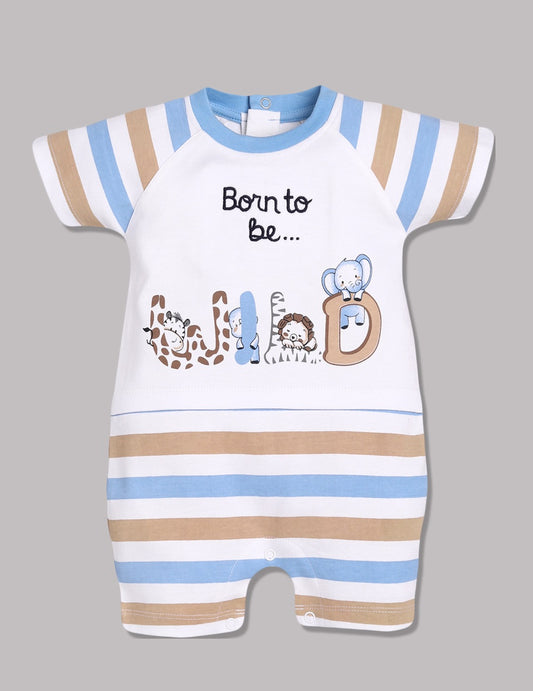 Half Sleeves Romper for Baby Boys 100% Pure Cotton-SKY