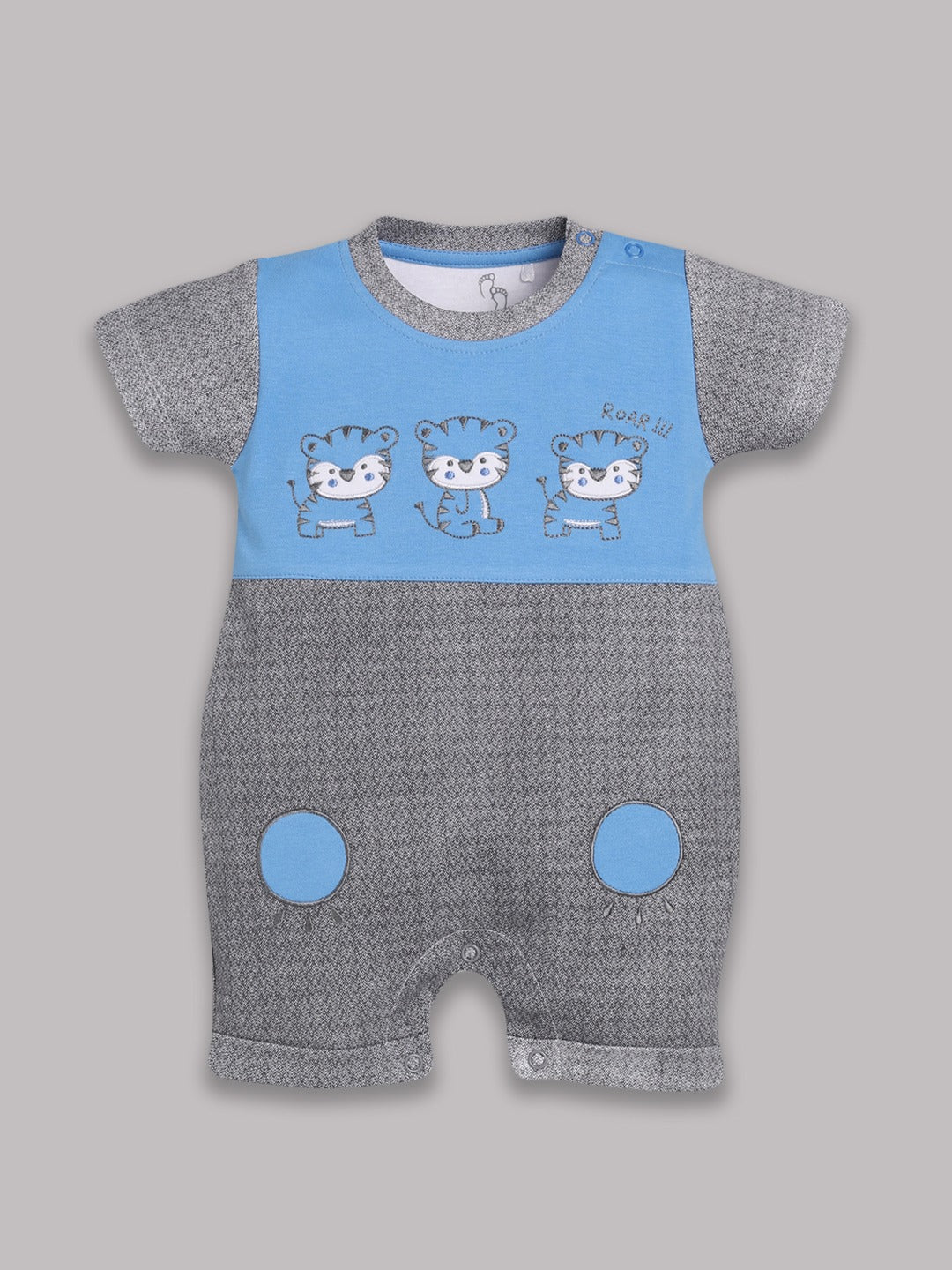 Half Sleeves Round neck Romper/Summer clothes/Creeper/new born/infent wear/ for Baby Boys 100% Pure Cotton-GREY