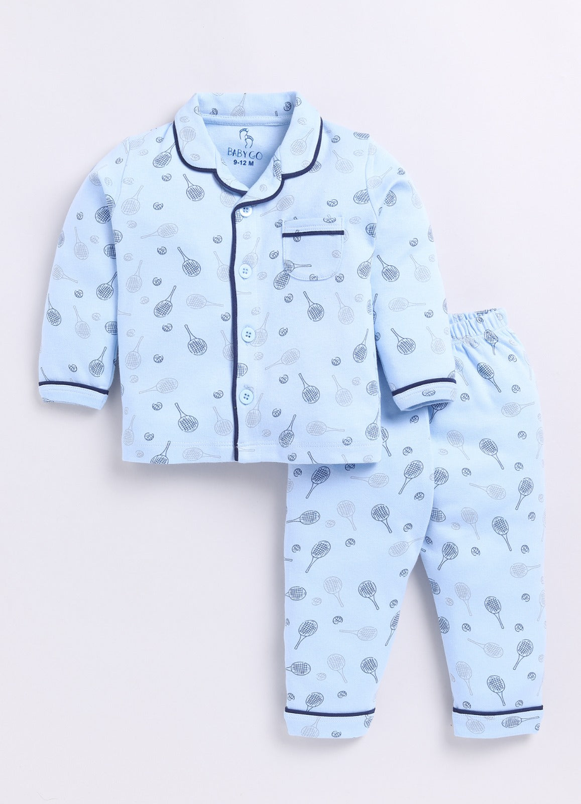 Fun Printed Baby Boy Night Suit-BLUE