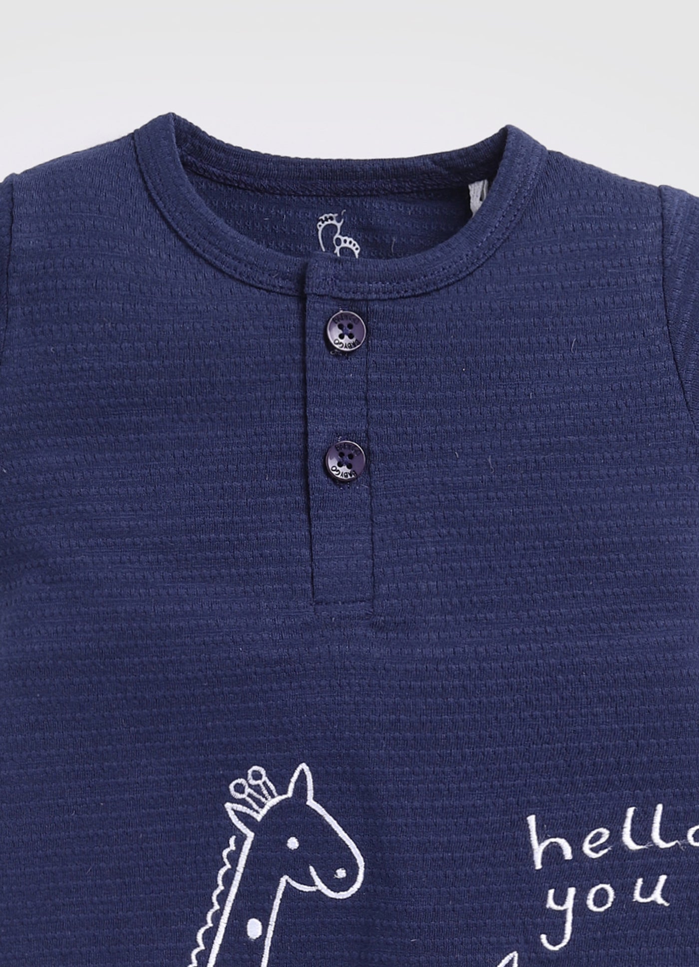 Designer Printed Baby Boy Romper-Navy