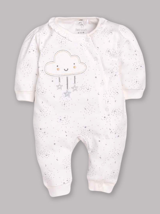 100% Pure Cotton Romper/Bodysuit/Sleepsuit for Baby Girls WHITE