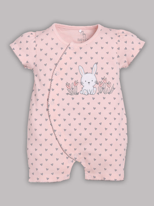 Half Sleeves Romper/Sleepsuit for Baby Girls 100% Pure Cotton-PEACH