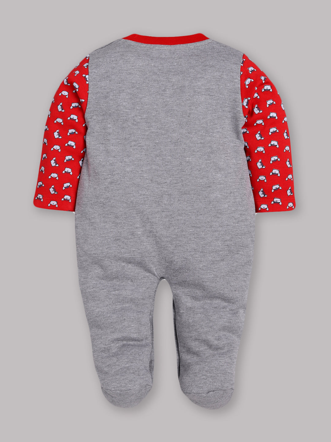 100% Pure Cotton Full Sleeves Rompers/Bodysuit/Sleepsuit for Baby Boys-RED