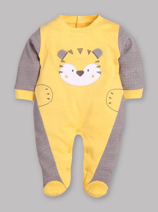 Full Sleeves Rompers/Bodysuit/Sleepsuit for Baby Boys-YELLOW