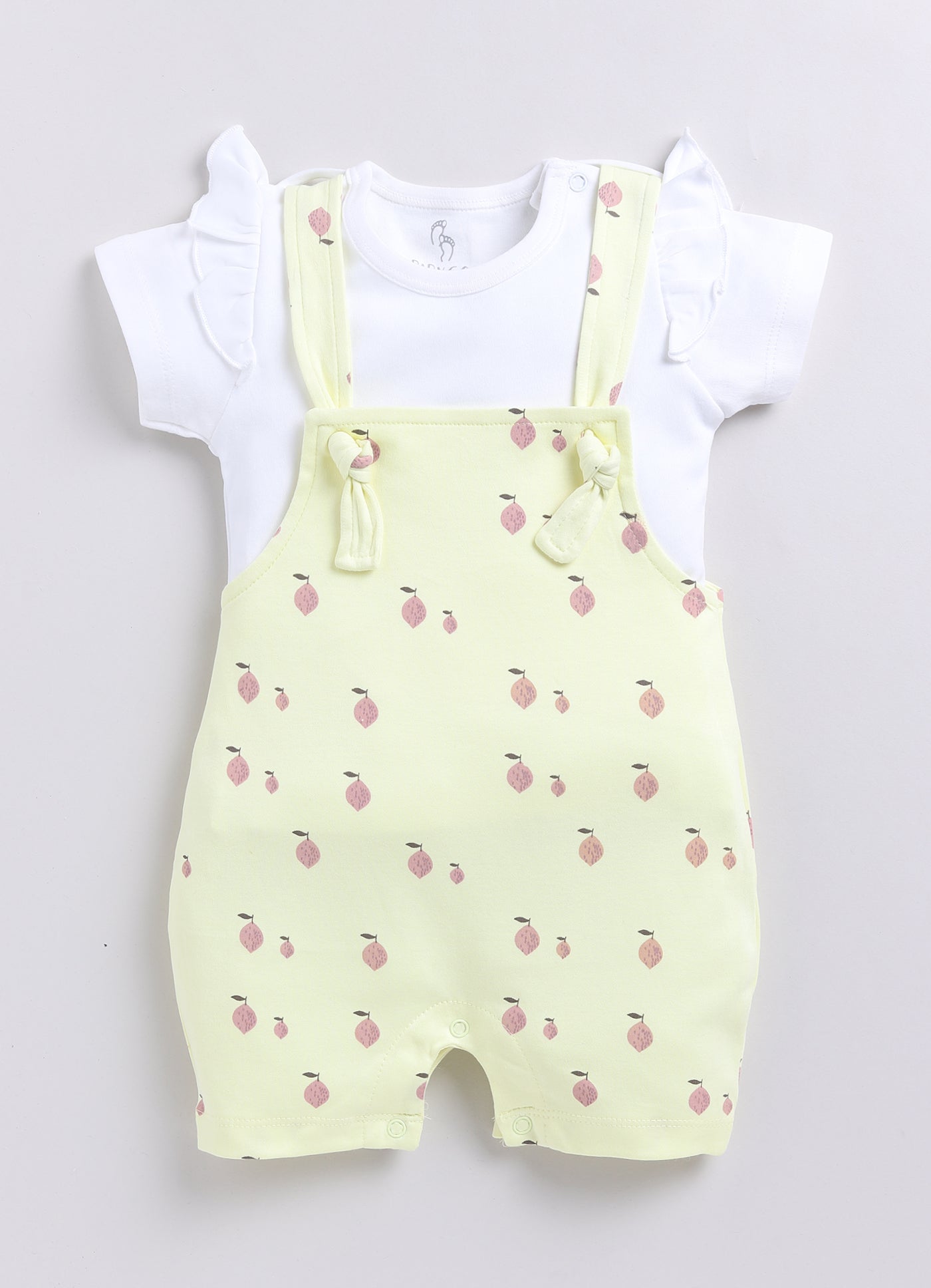 Comfy Summer Baby Girl Dungaree-Lime