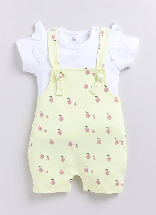 Comfy Summer Baby Girl Dungaree-Lime