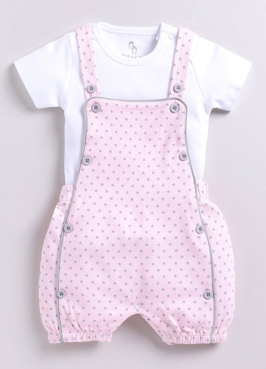 Comfy Summer Baby Girl Dungaree-Pink