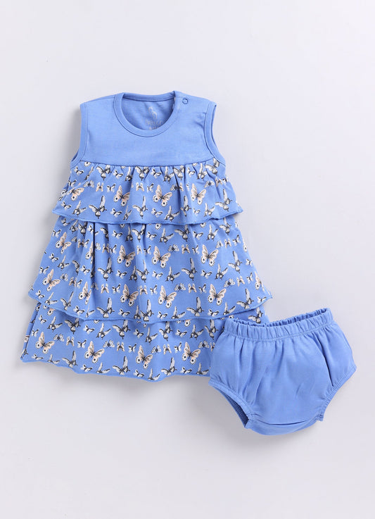 Baby Girl Cute designer baby frock-Blue