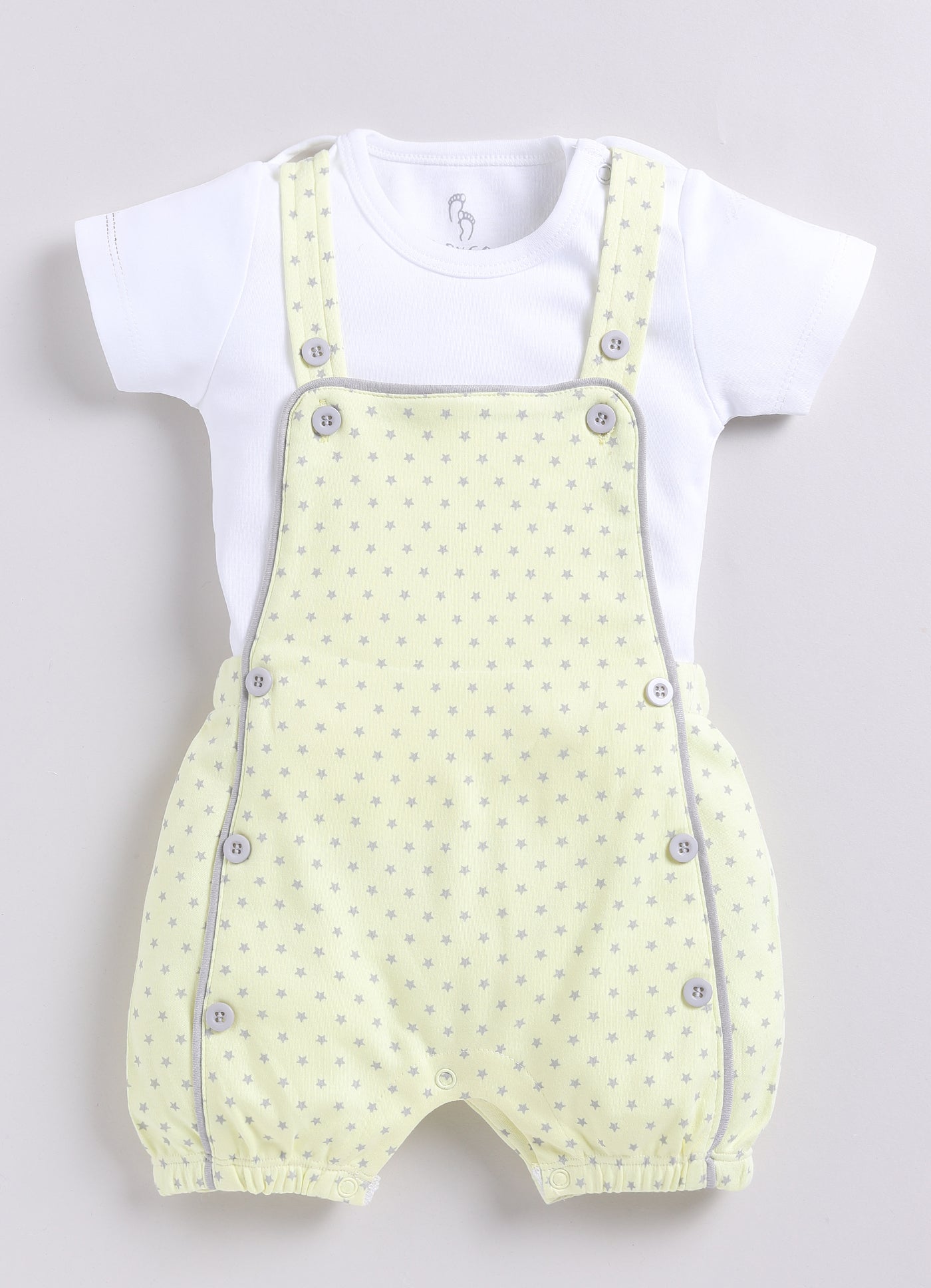 Comfy Summer Baby Girl Dungaree-Lemon