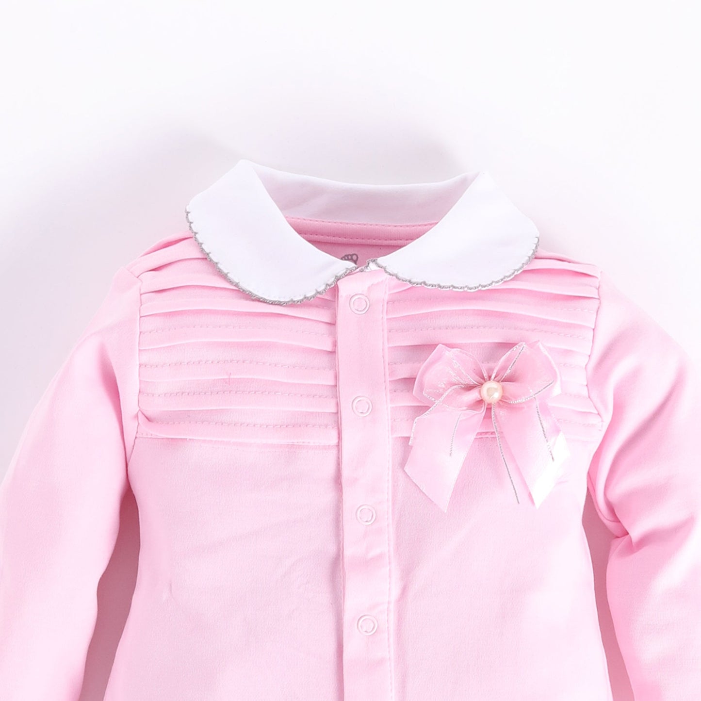 Designer full sleeves Romper for Baby Girl-Pink