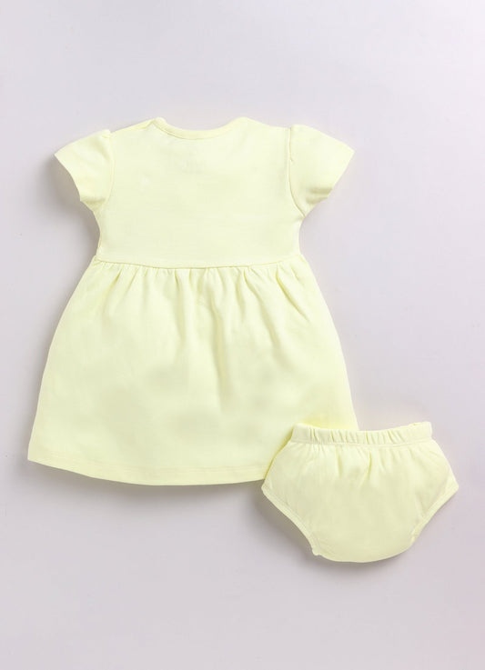 Baby Girl Comfy summer baby frock-Lemon