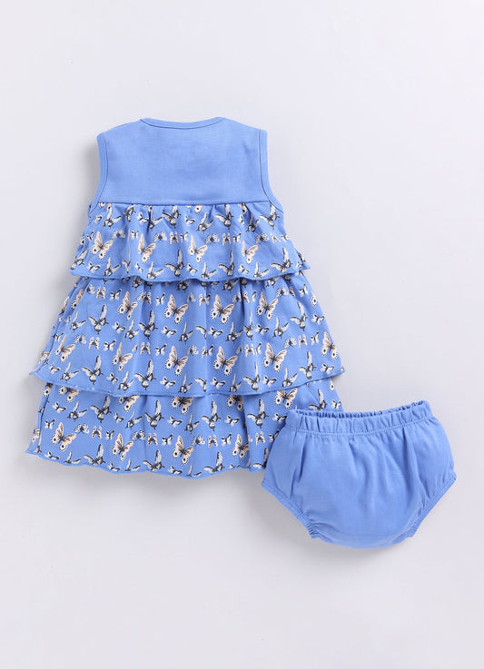 Baby Girl Cute designer baby frock-Blue