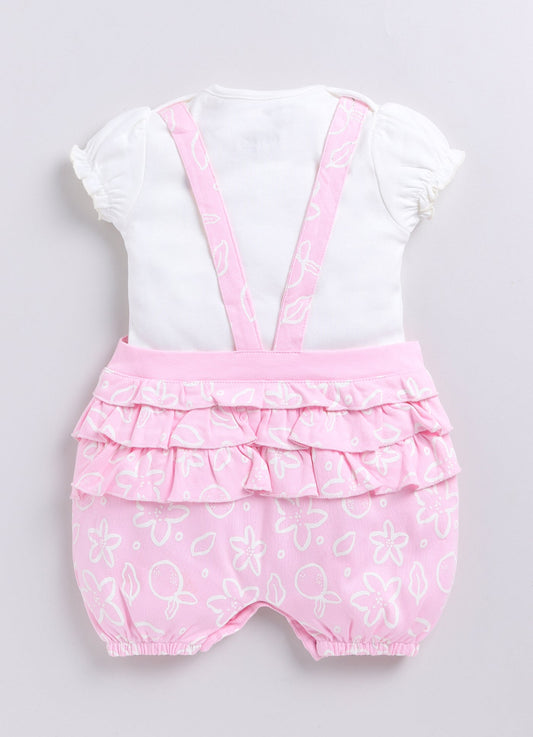 Cute Baby Girl Comfy Dungaree-Pink