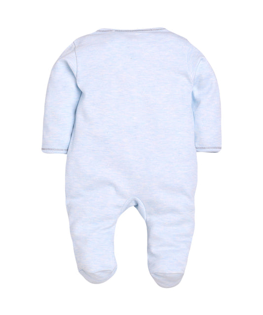 Round neck animal print romper for Baby Boy-SKY