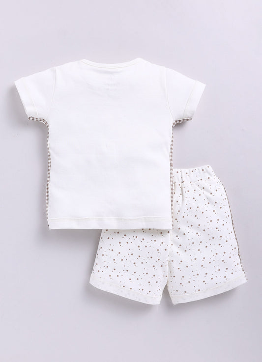 Baby Girl Casual Half Sleeve Top & Short Set-White