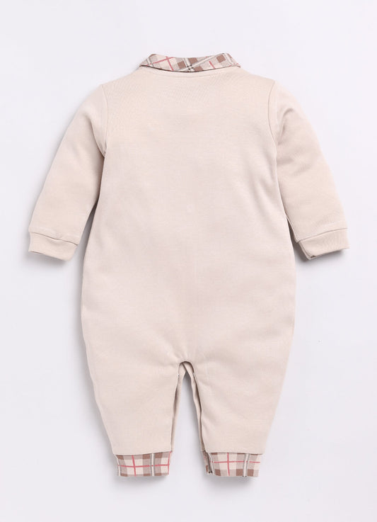 Baby Boy Full Sleeve Romper-Beige