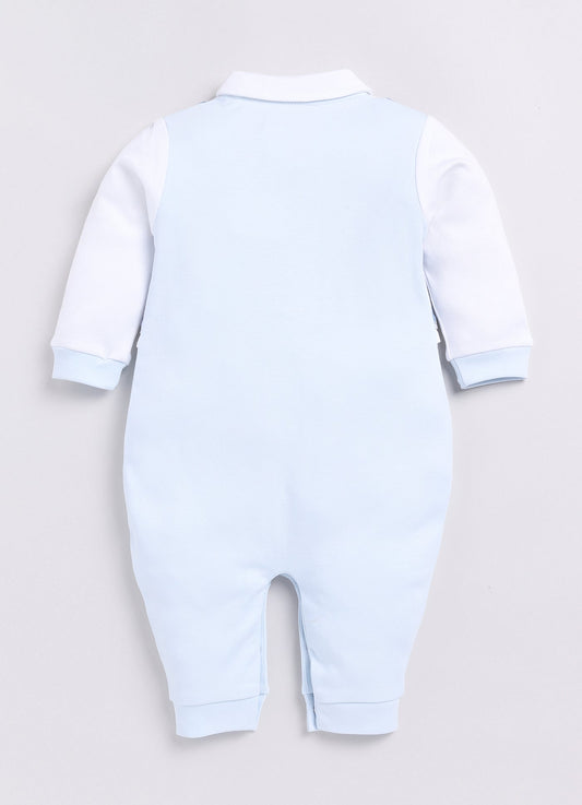 Baby Boy Full Sleeve Designer Romper-Blue