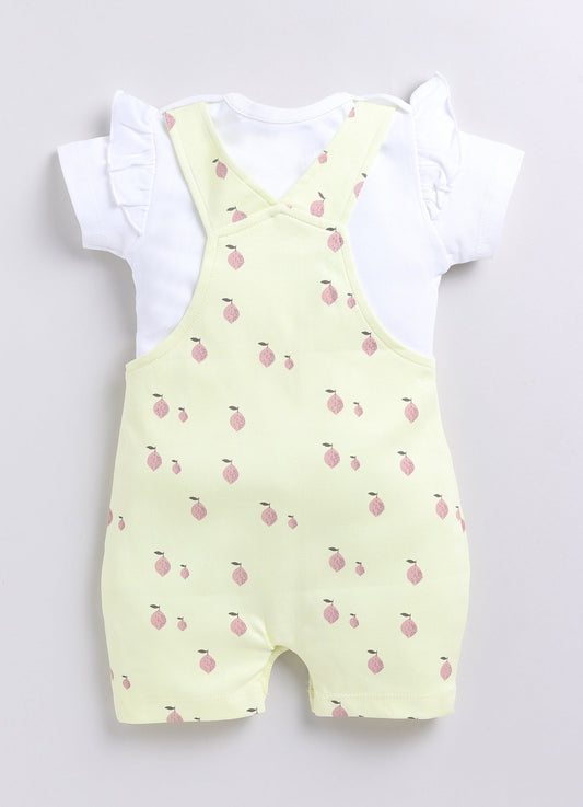 Comfy Summer Baby Girl Dungaree-Lime