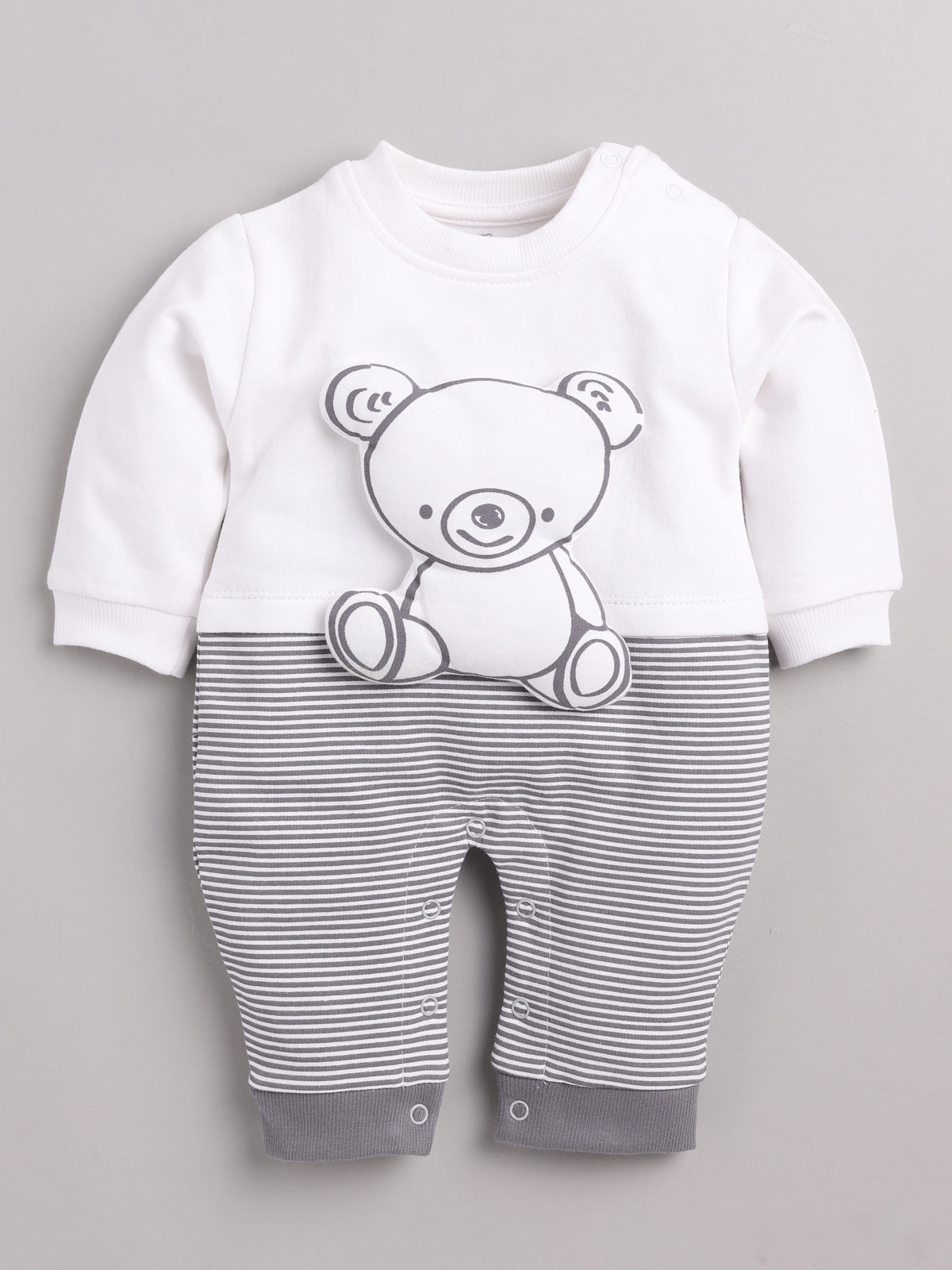 Baby boy casual wear printed romper-GREY