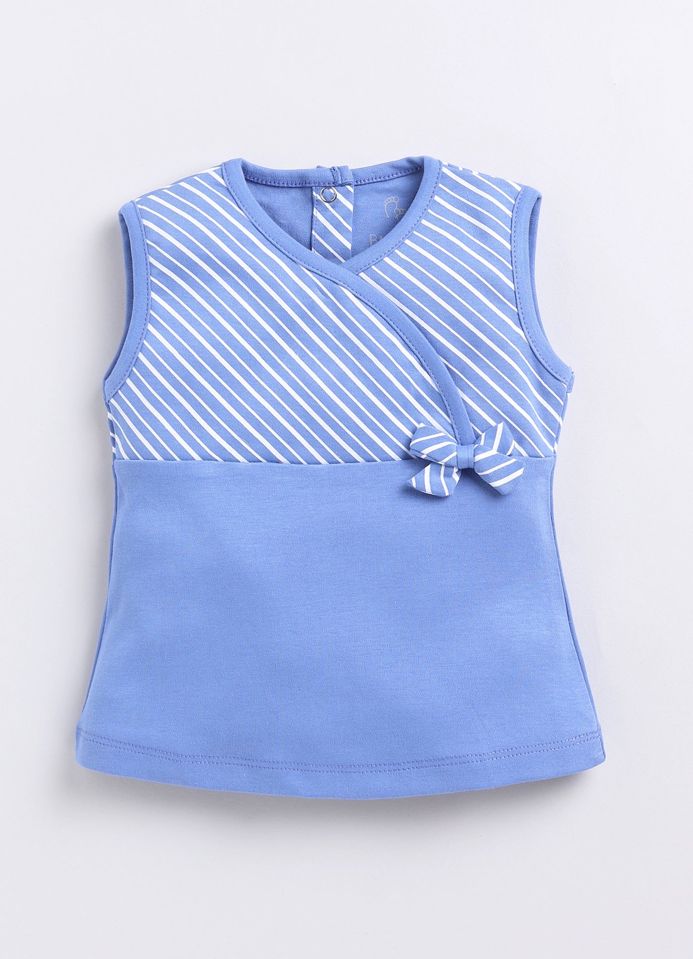 Baby Girl Striped Sleeveless Top & Short Set-Blue